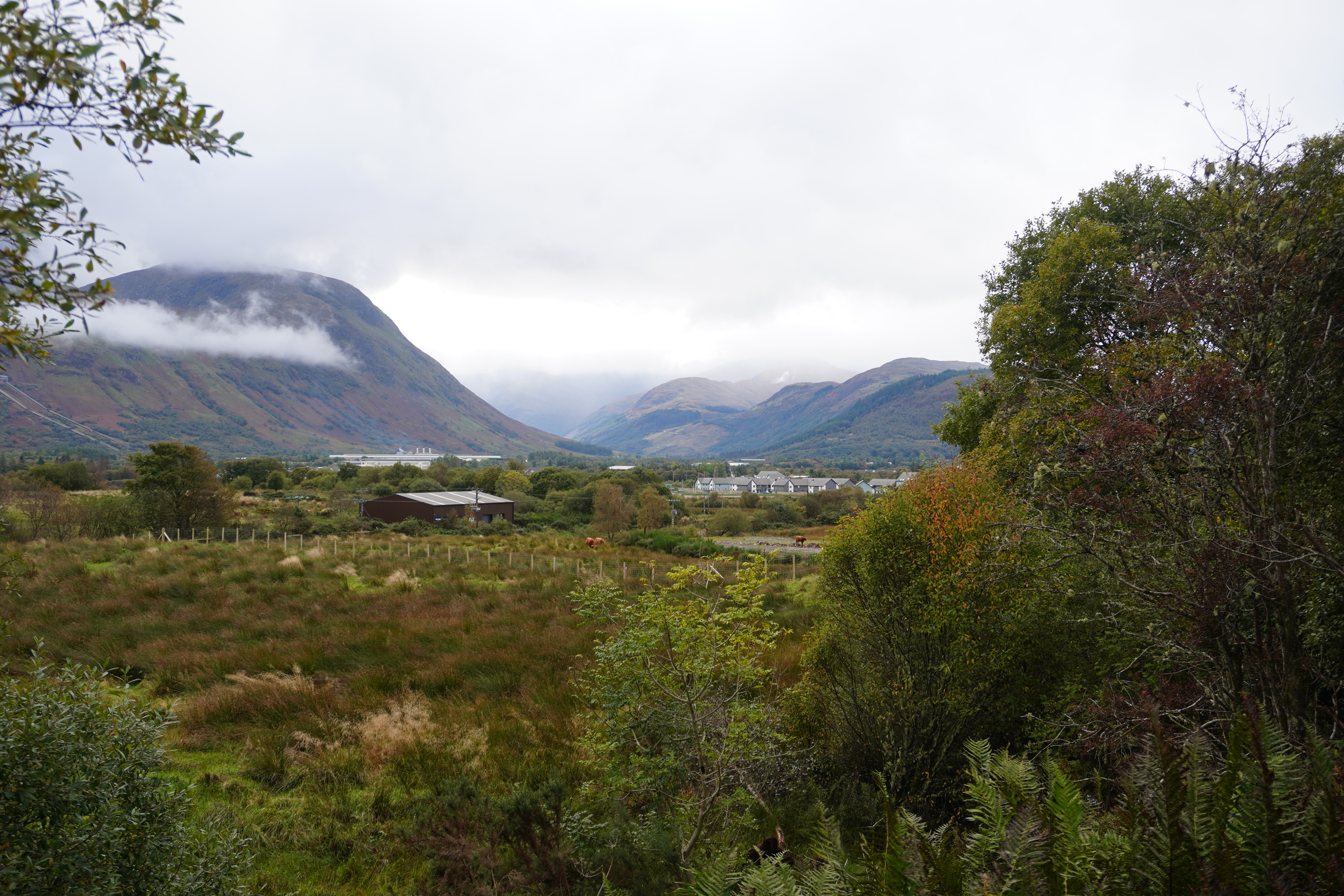 Grüne Berglandschaft auf dem West Highland Way in den schottischen Highlands während der JOGLE Wanderung